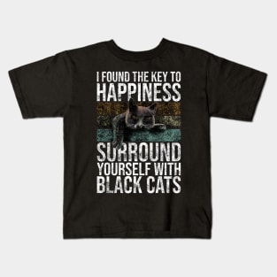 I Found The Key To Happiness Surround Yourself With Black Cats Kids T-Shirt